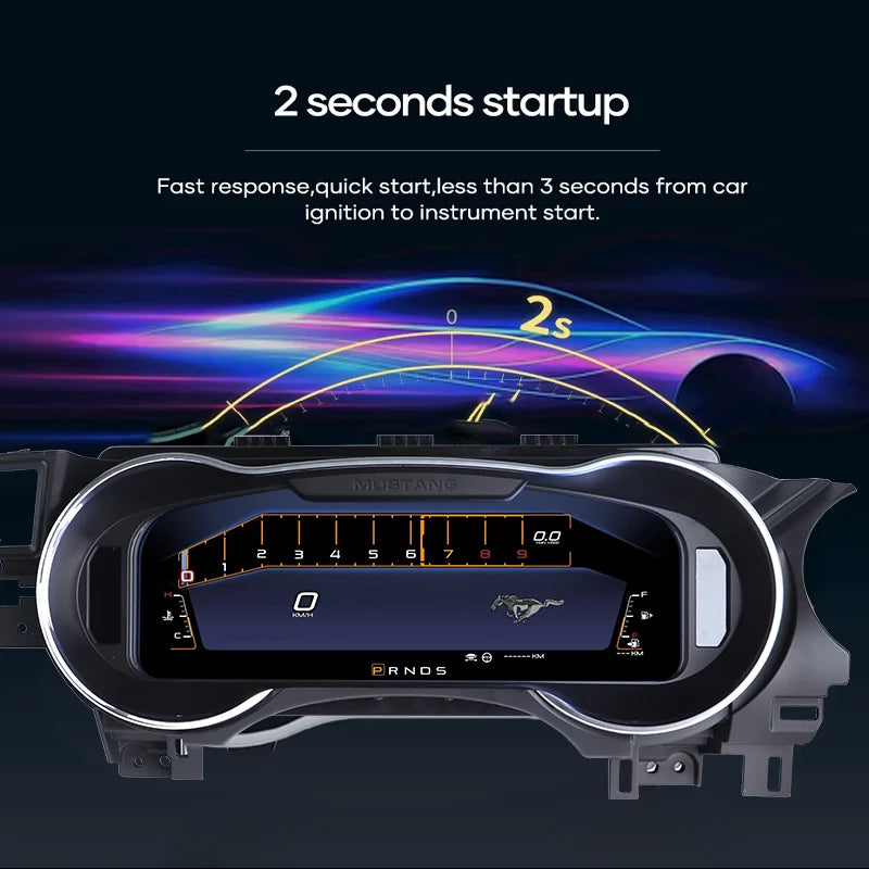 12.3" Digital TFT Instrument Panel for Ford Mustang (2015–2021) – CarPlay, Odometer, Tachometer