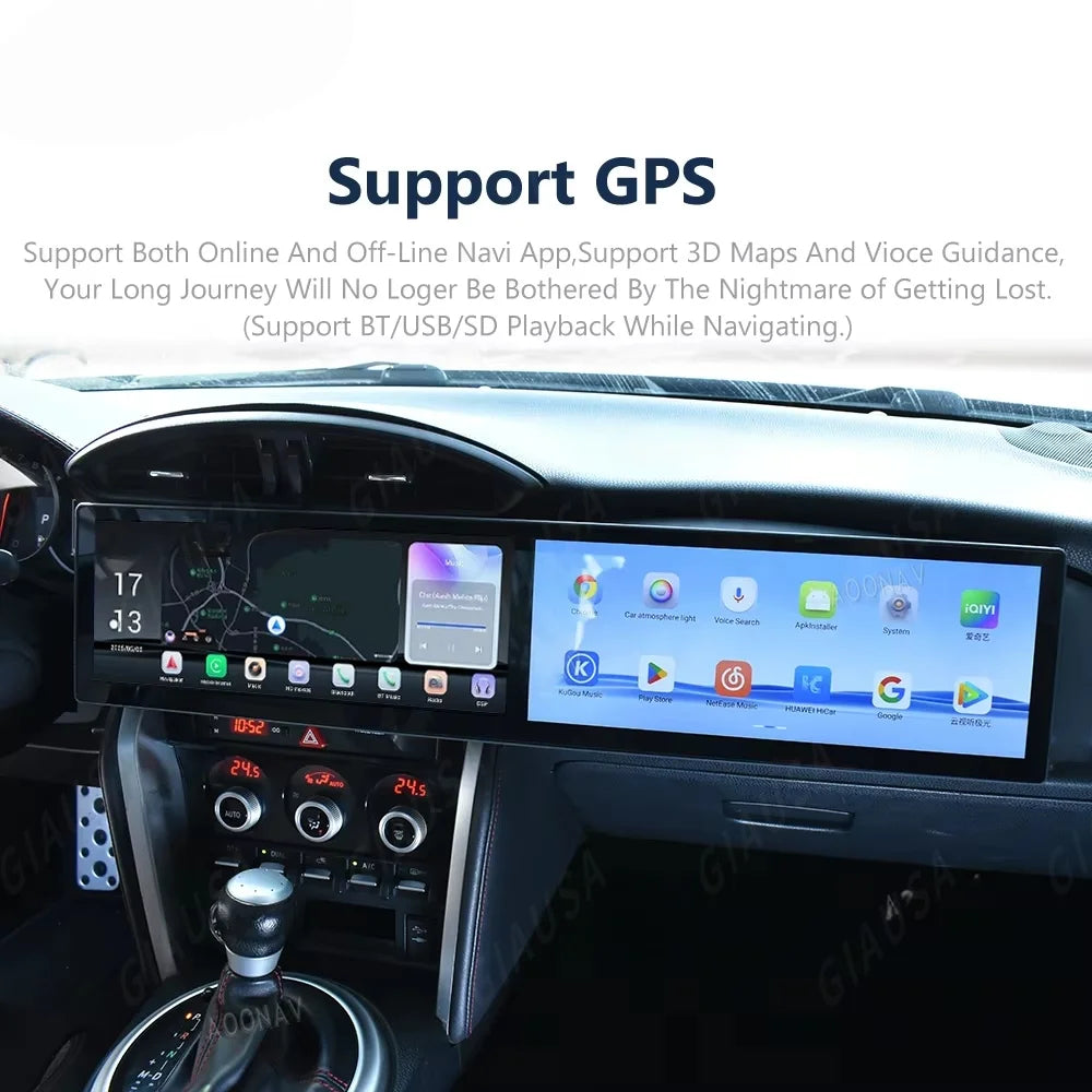 24.6" Dual-Screen Android Car Radio for 86/BRZ 2012–2020 – CarPlay, Android Auto, GPS Multimedia