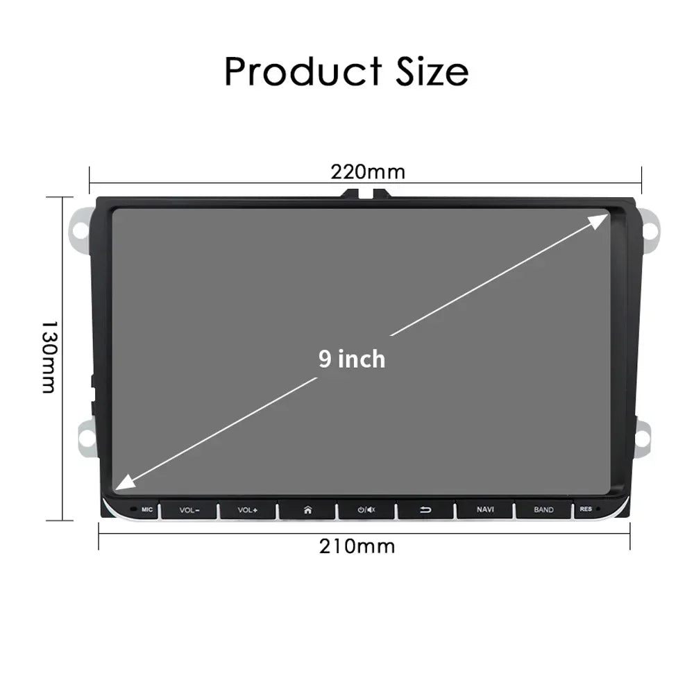 VW Car Stereo 9-inch Android 12 Multimedia Player