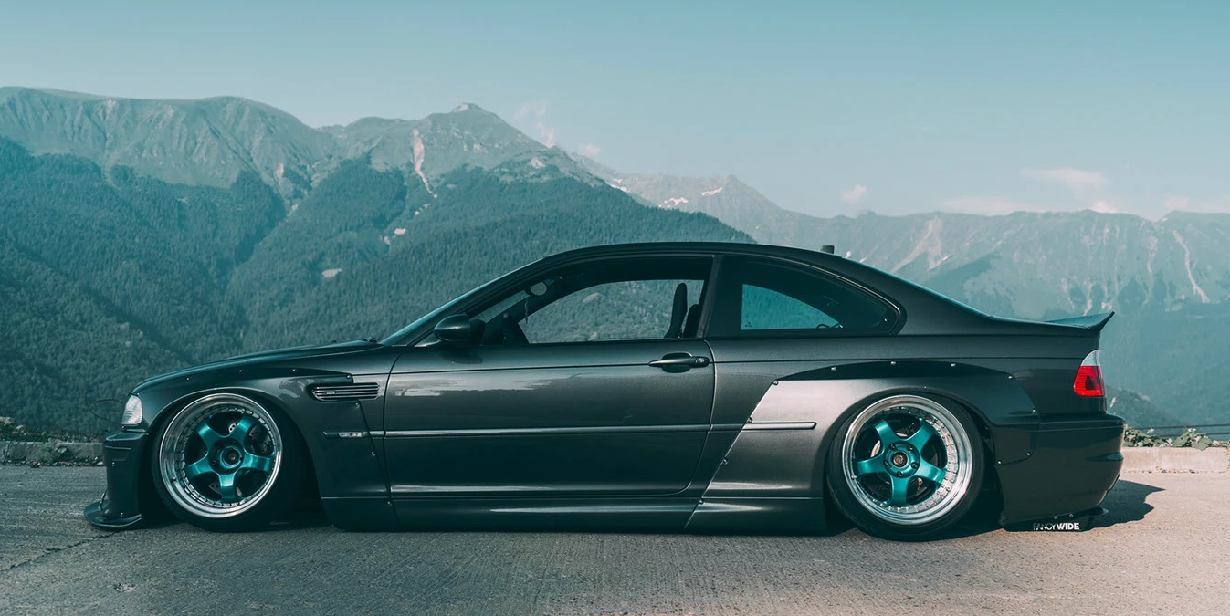 BMW E46 Coupe Wide Body Kit – FRP Rocket Bunny Style