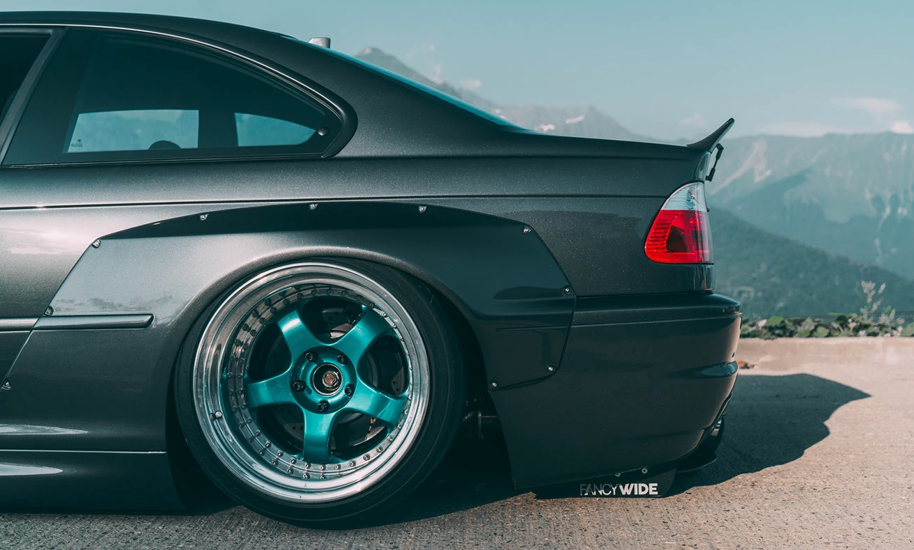 BMW E46 Coupe Wide Body Kit – FRP Rocket Bunny Style