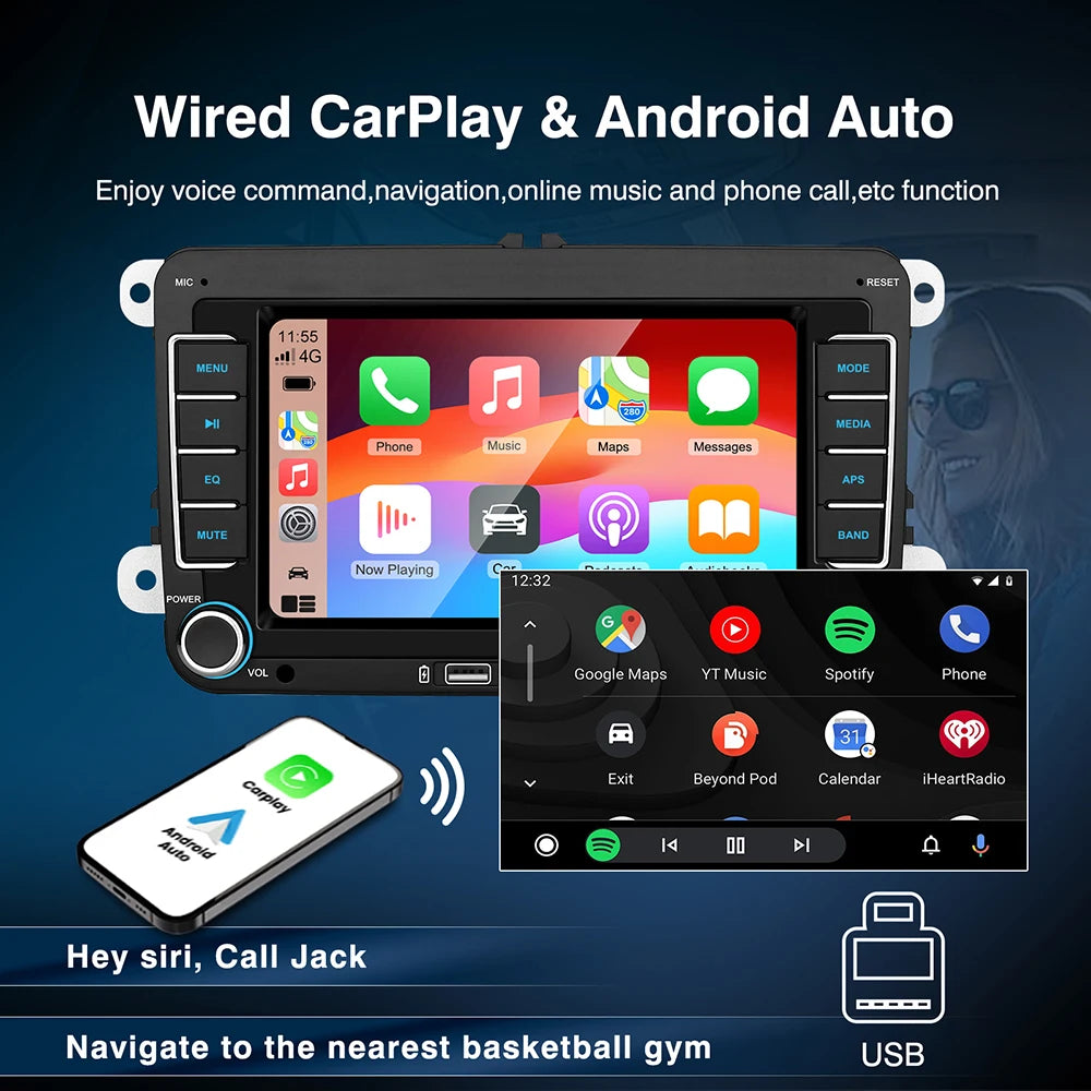 7-Inch 2DIN Android Car Stereo for Volkswagen
