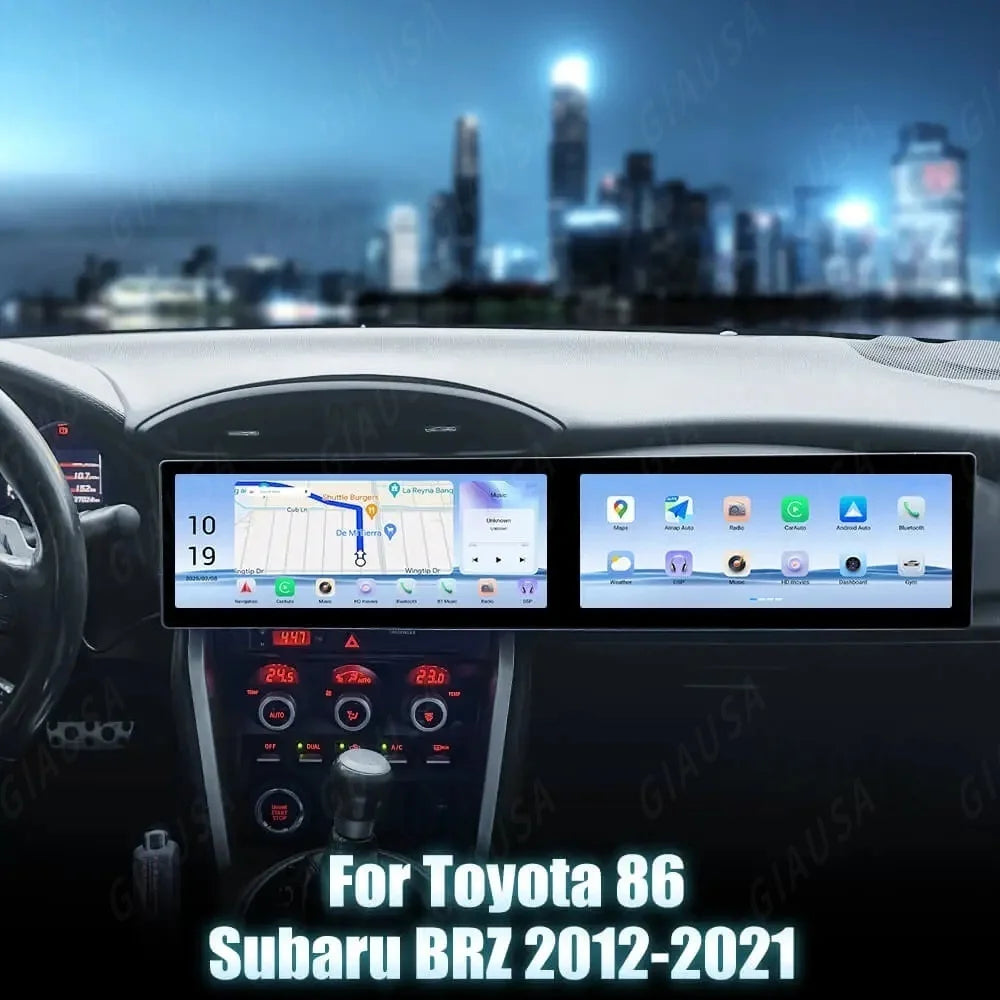 24.6" Dual-Screen Android Car Radio for 86/BRZ 2012–2020 – CarPlay, Android Auto, GPS Multimedia