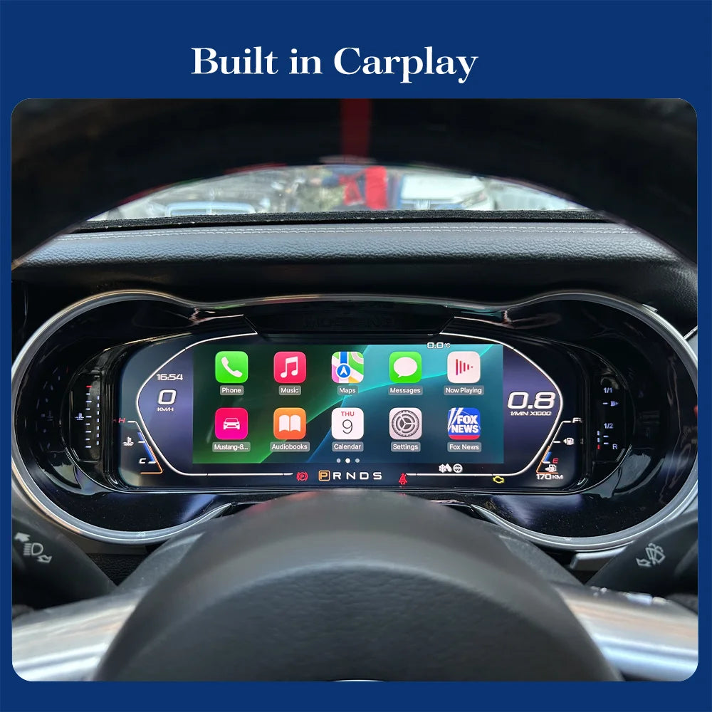 12.3" Digital TFT Instrument Panel for Ford Mustang (2015–2021) – CarPlay, Odometer, Tachometer