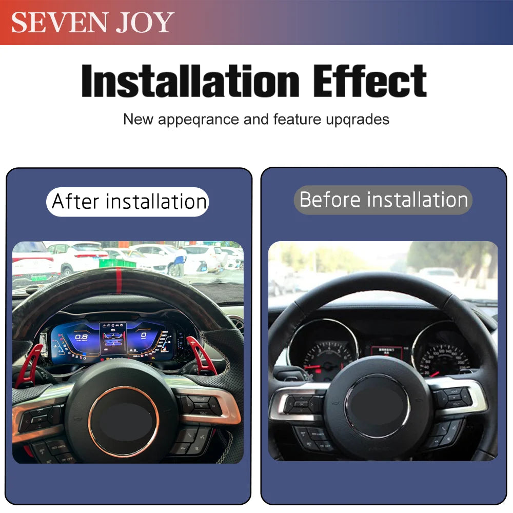 12.3" Digital TFT Instrument Panel for Ford Mustang (2015–2021) – CarPlay, Odometer, Tachometer