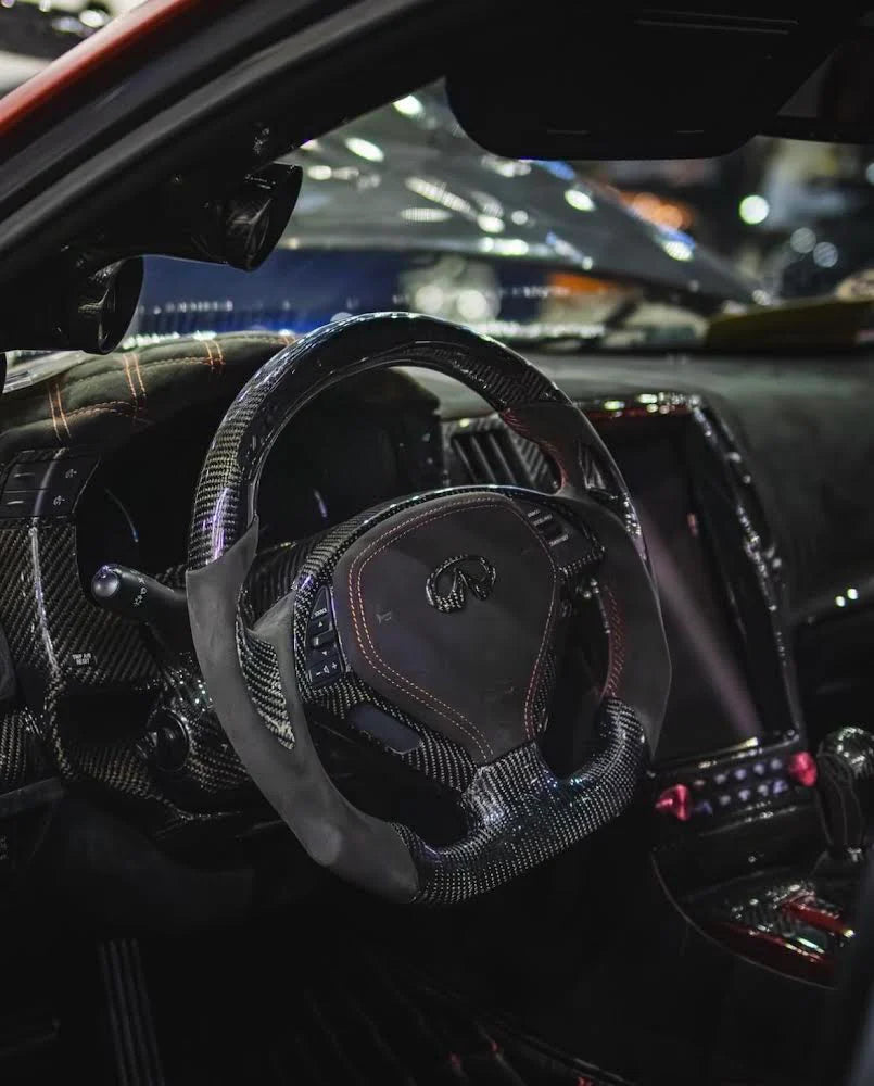 LED Carbon Fiber Steering Wheel for Infiniti G35/G37/G25/Q60(2011–2016)/EX35/EX37